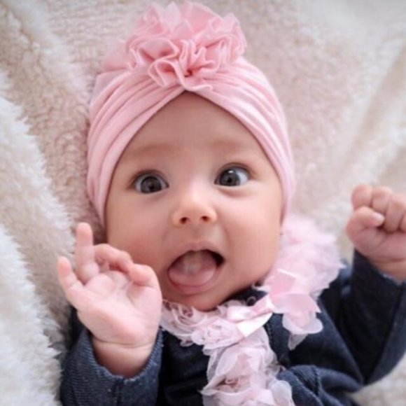 Newborn baby girl turban hat accessory - Picture 1 of 2